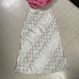 BELLA DAHL Womens Sz XS Maxi Skirt Elastic Waist Snake Print‎ Pull On Style